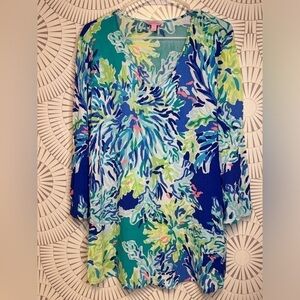 Lilly Pulitzer Womens Blue Tunic  Beach Cover Up
